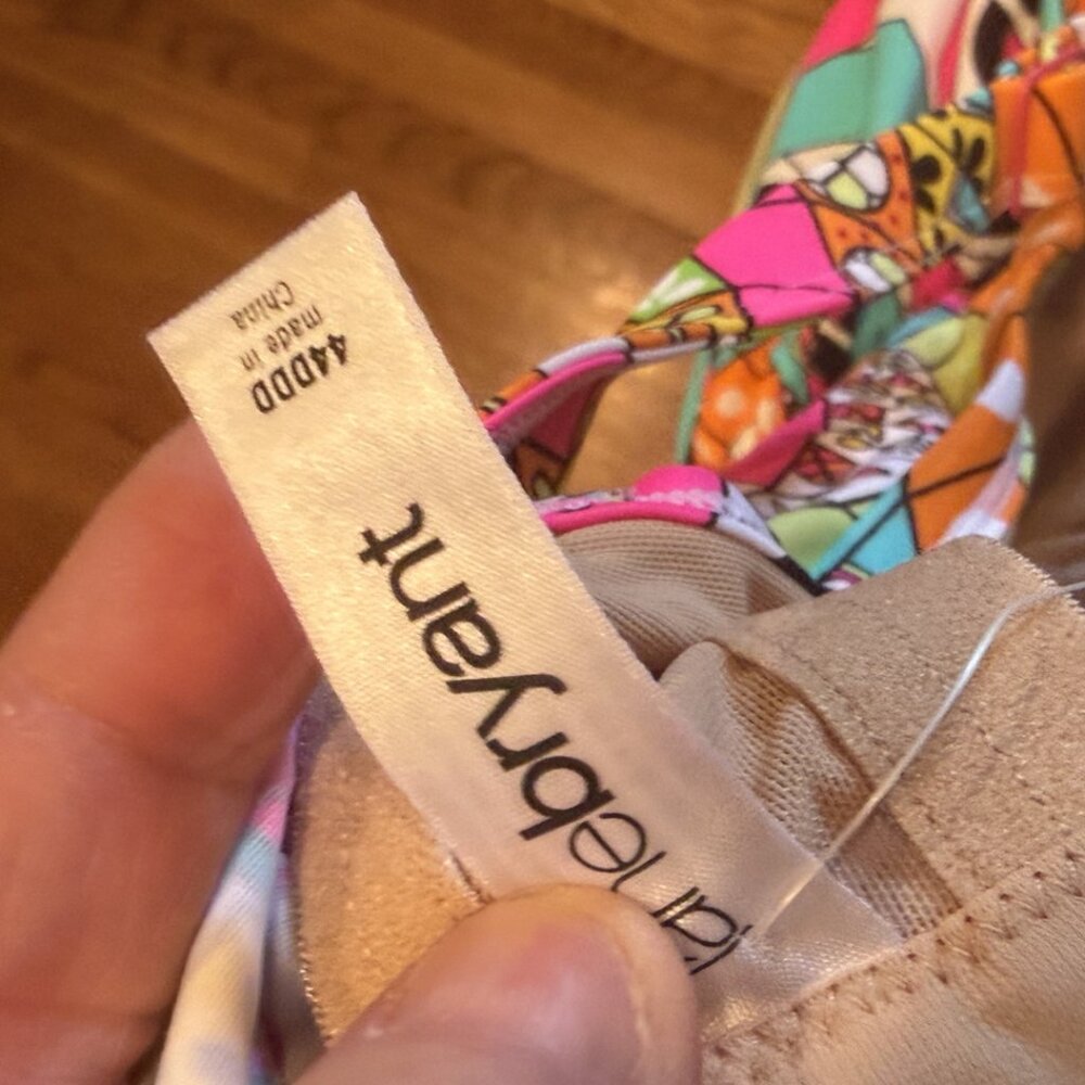 NWT Lane Bryant Swim Top Cacique Tankini 44DDD Underwire Molded Cup Adjust Strap - Picture 10 of 11